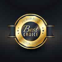 Free vector best choice golden label design