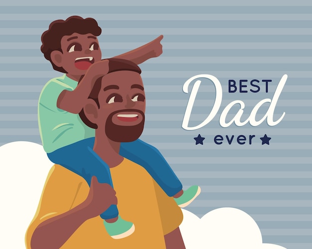 Free vector best dad ever, fathers day