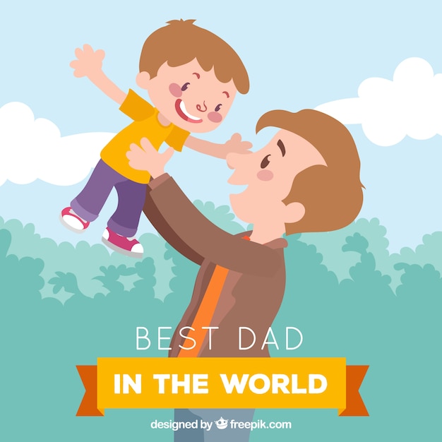 Free vector best dad in the world background