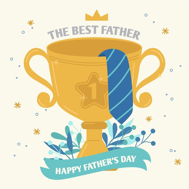 Free vector the best father golden cup prize