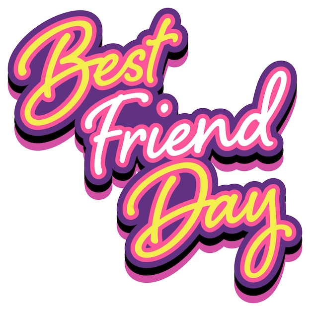 Free vector best friend day lettering logo