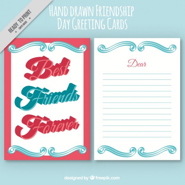 Free Vector best friends forever, friendship day