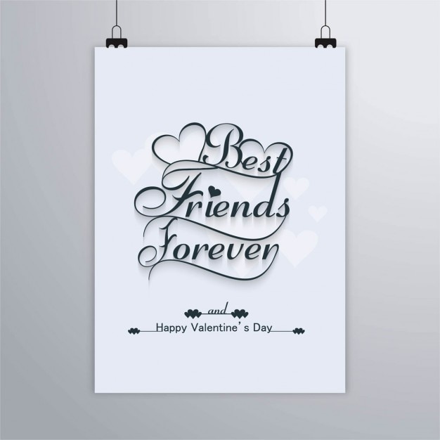 Free vector best friends forever, happy valentine