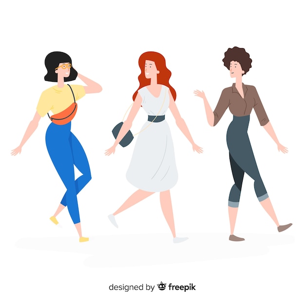 Free vector best friends spending time together