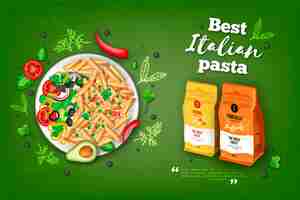 Free vector best italian pasta food ad