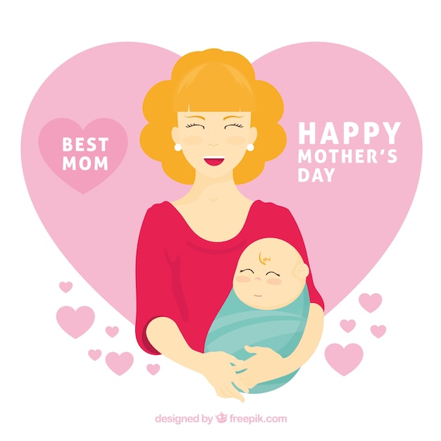 Free vector best mom background for the mother day