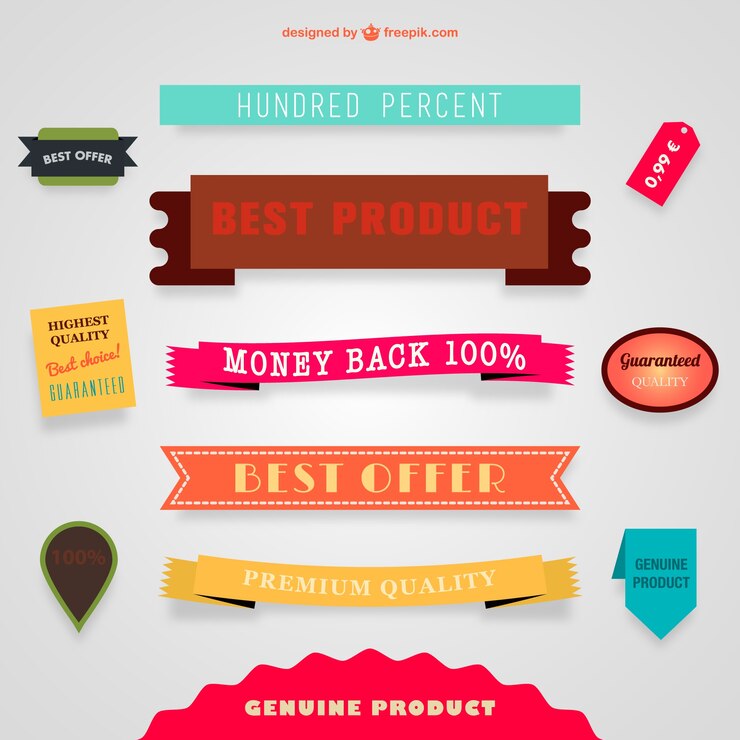 Free Vector best offer banners and ribbons