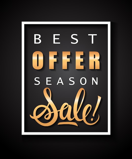 Free vector best offer season sale lettering