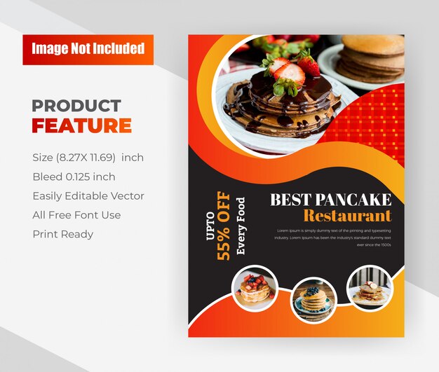 Best pancake Restaurant shop.Restaurant flyer template.