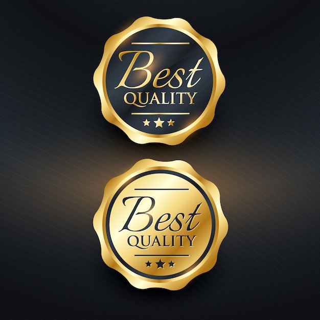 Free vector best quality golden label design
