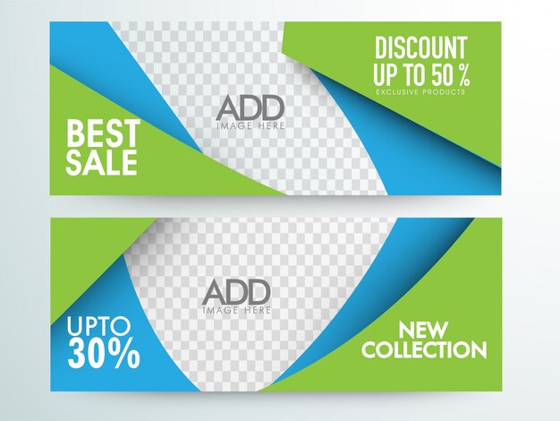  Best Sale and Discount website headers and banners design with space for your images. 