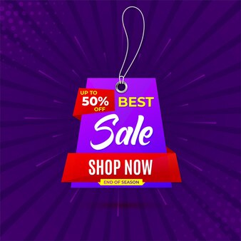 Best sale special offer sale banner design with editable text effect