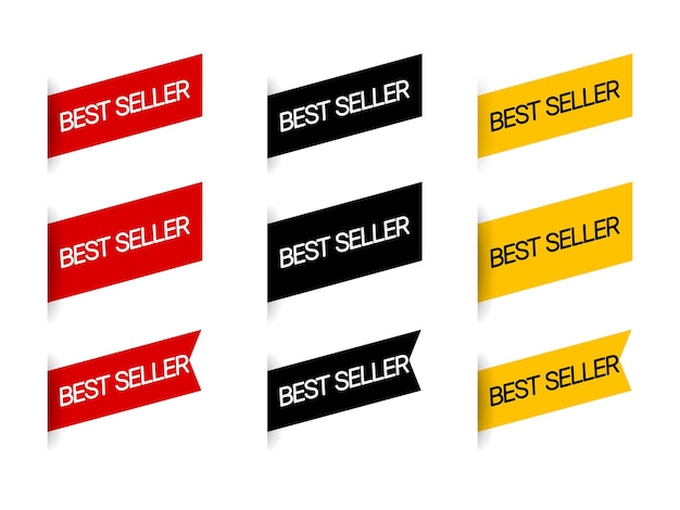 Набор иконок лучший продавец. стикер продажи. бизнес-концепция. вектор eps 10. изолированный на белой предпосылке.