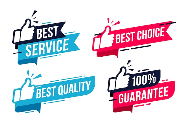 Best service label sign for banner satisfaction promotion