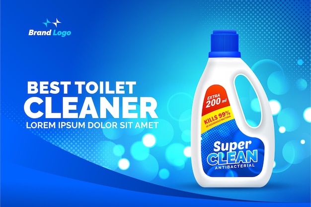 Free vector best toilet cleaner product ad