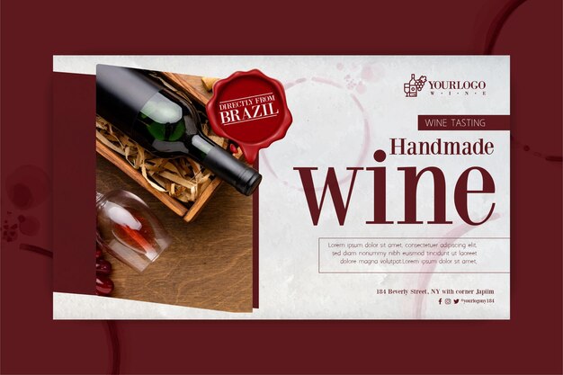 Best wine tasting event banner template