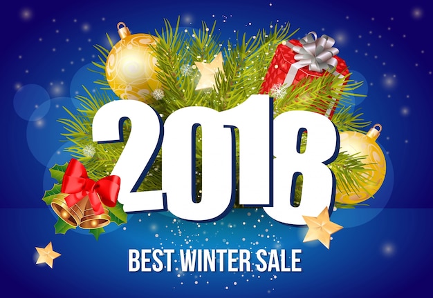 Free vector best winter sale lettering