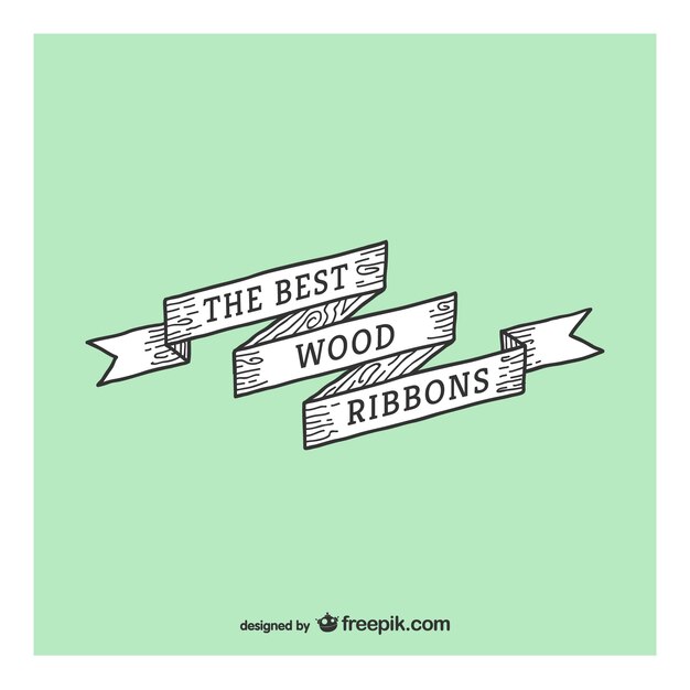 Best wood ribbon vector