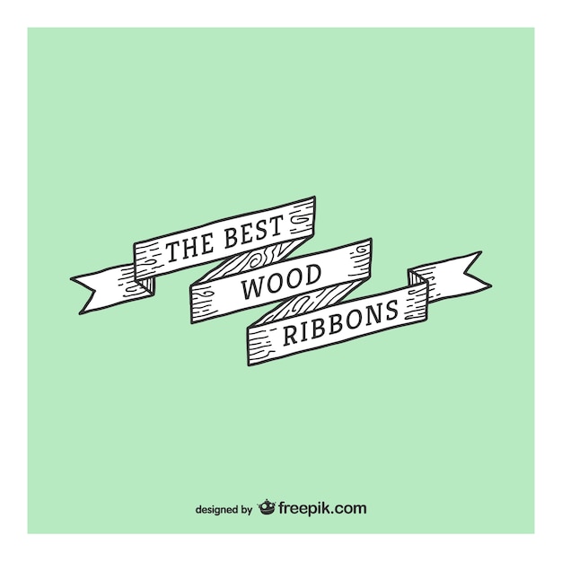 Best wood ribbon vector