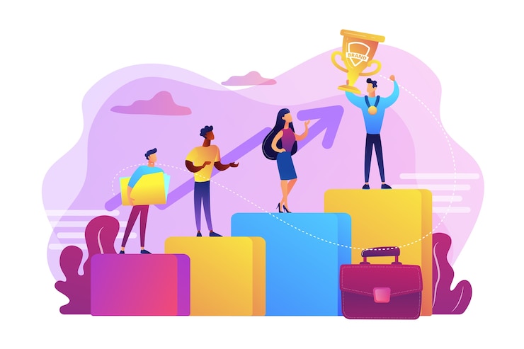 Free Vector best worker, specialist. event sponsorship. employee victory. branded competition, marketing competitive event, contests organized by brand concept.