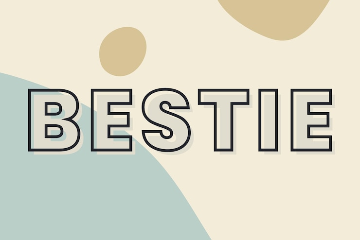 무료 Vector 녹색과 베이지색 배경 벡터에 bestie 타이포그래피