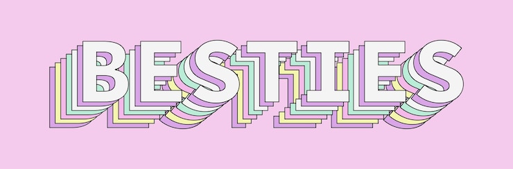 Free Vector besties logo design on pink background