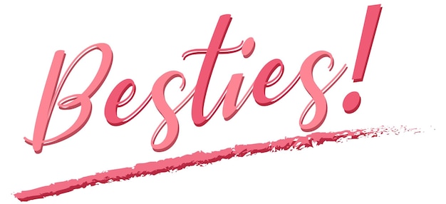 Free vector besties word logo on white background