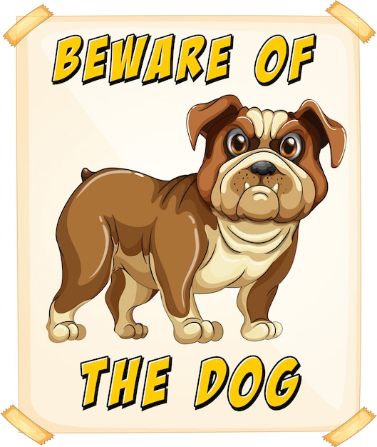 Бесплатное векторное изображение Осторожно собака