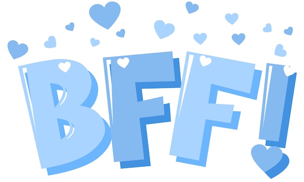 Free vector bff or best friend forever lettering on white background