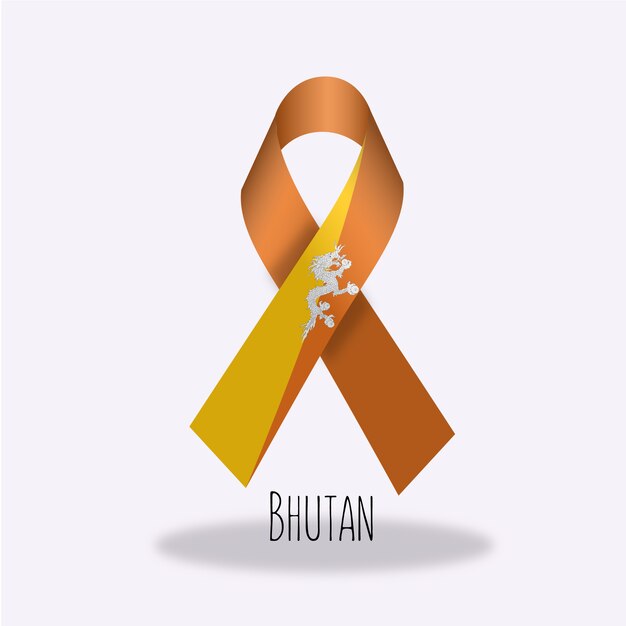 Bhutan flag ribbon design