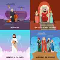 Free vector bible story composition set