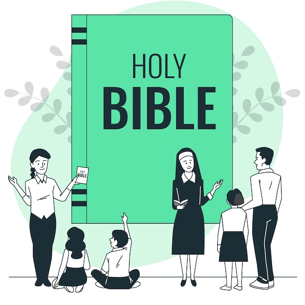 Free vector bible teaching concept illustration