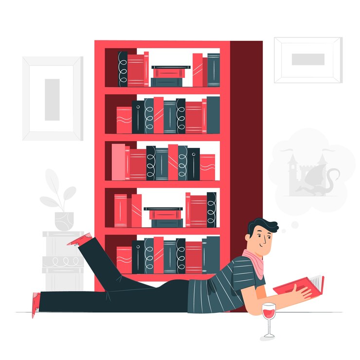 Free Vector bibliophile concept illustration