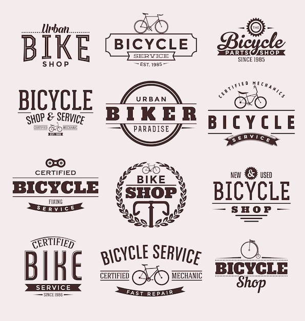 無料ベクター bicycle badges collection