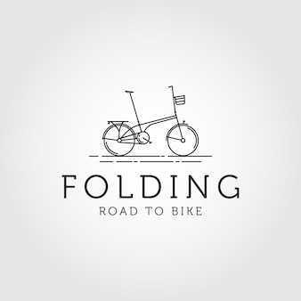 自転車自転車アイコン線画ロゴベクトルイラストデザイン折りたたみ自転車ロゴコンセプト