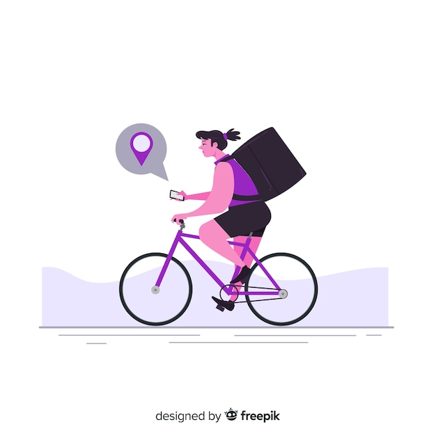 Бесплатное векторное изображение Концепция доставки велосипедов в плоском стиле