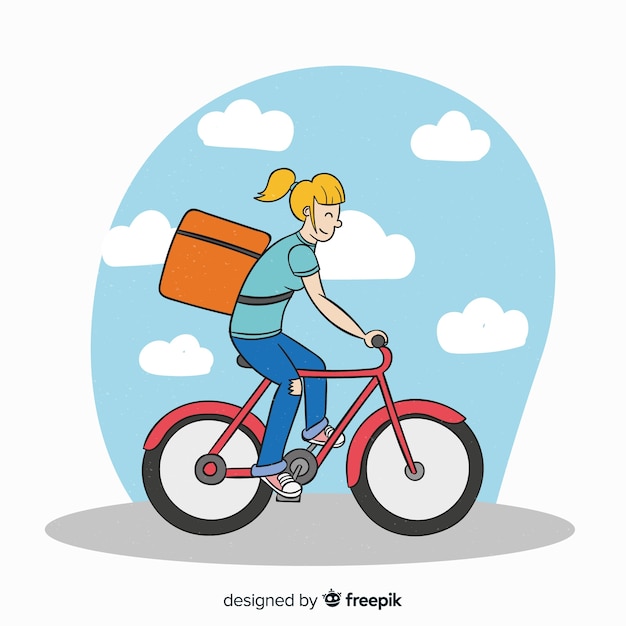 Бесплатное векторное изображение Доставка велосипедов