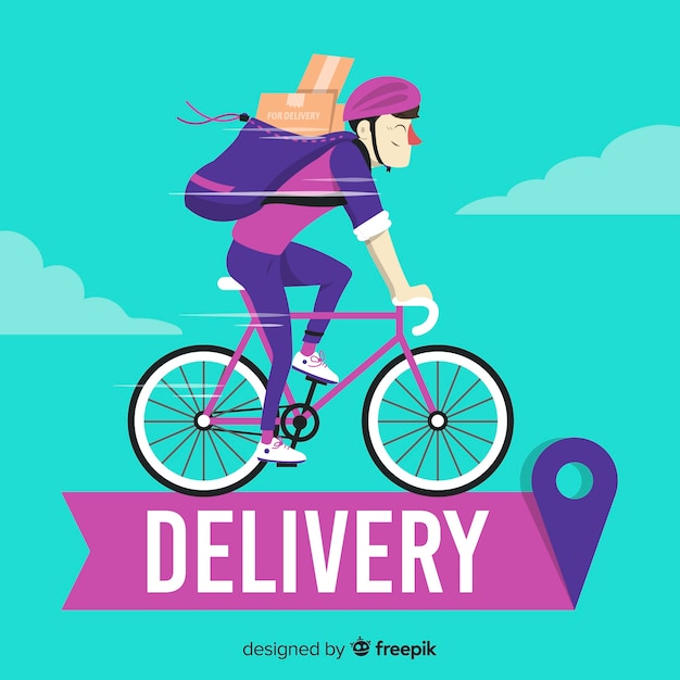 Free vector bicycle delivery