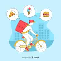 Free vector bicycle delivery