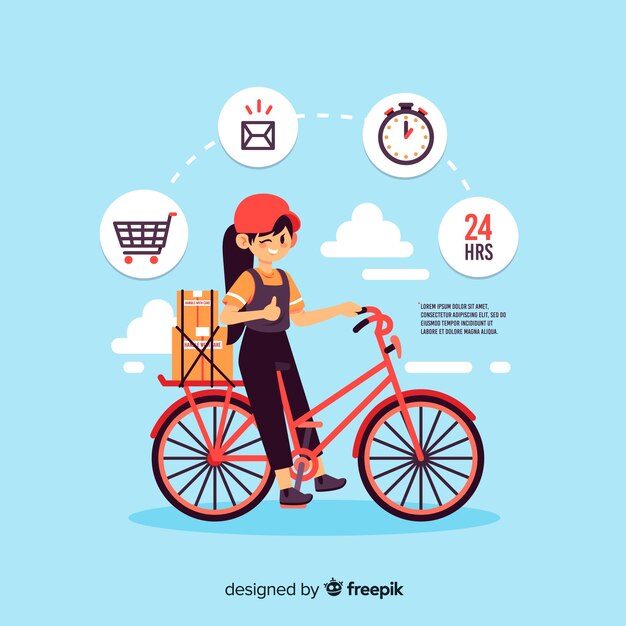 Free vector bicycle delivery