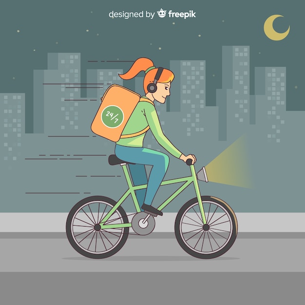 Free vector bicycle delivery