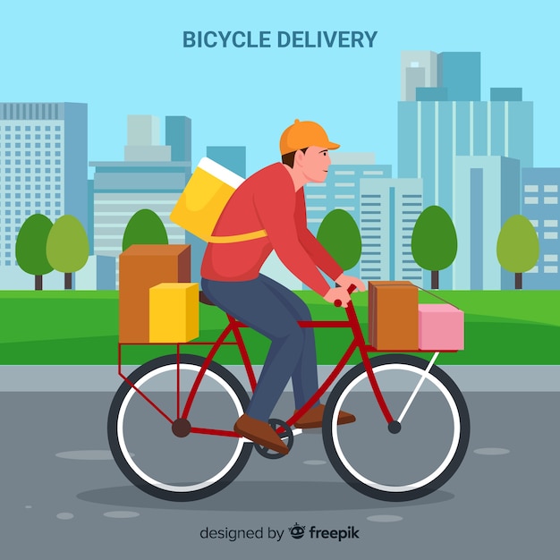 Free vector bicycle delivery