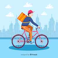 Free vector bicycle delivery