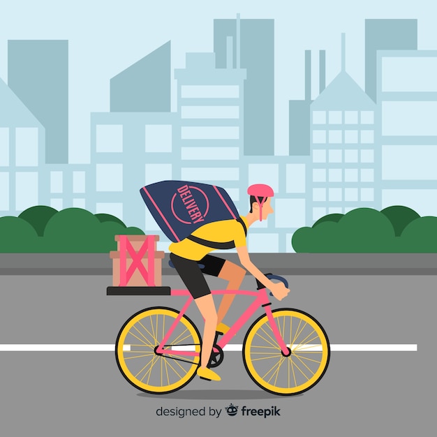 Free vector bicycle delivery