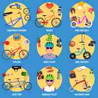 Free vector bicycle icons set