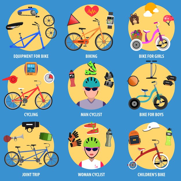 Bicycle Icons Set