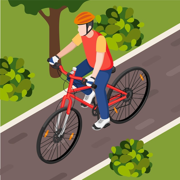 Изометрическая иллюстрация велосипеда