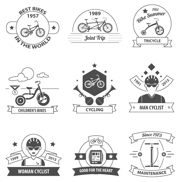 Free vector bicycle label set