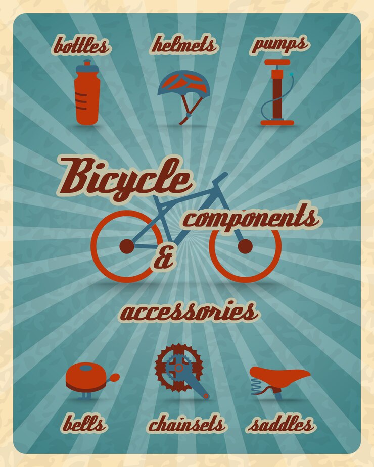 Free Vector bicycle parts poster