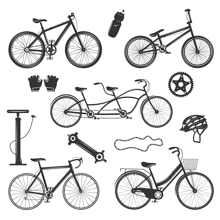 無料Vector 自転車ヴィンテージ要素セット